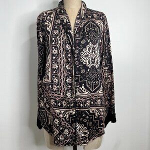 Johnny Was Workshop Ophelia Silk Velvet Mix Pajama Top Shirt W16421-9